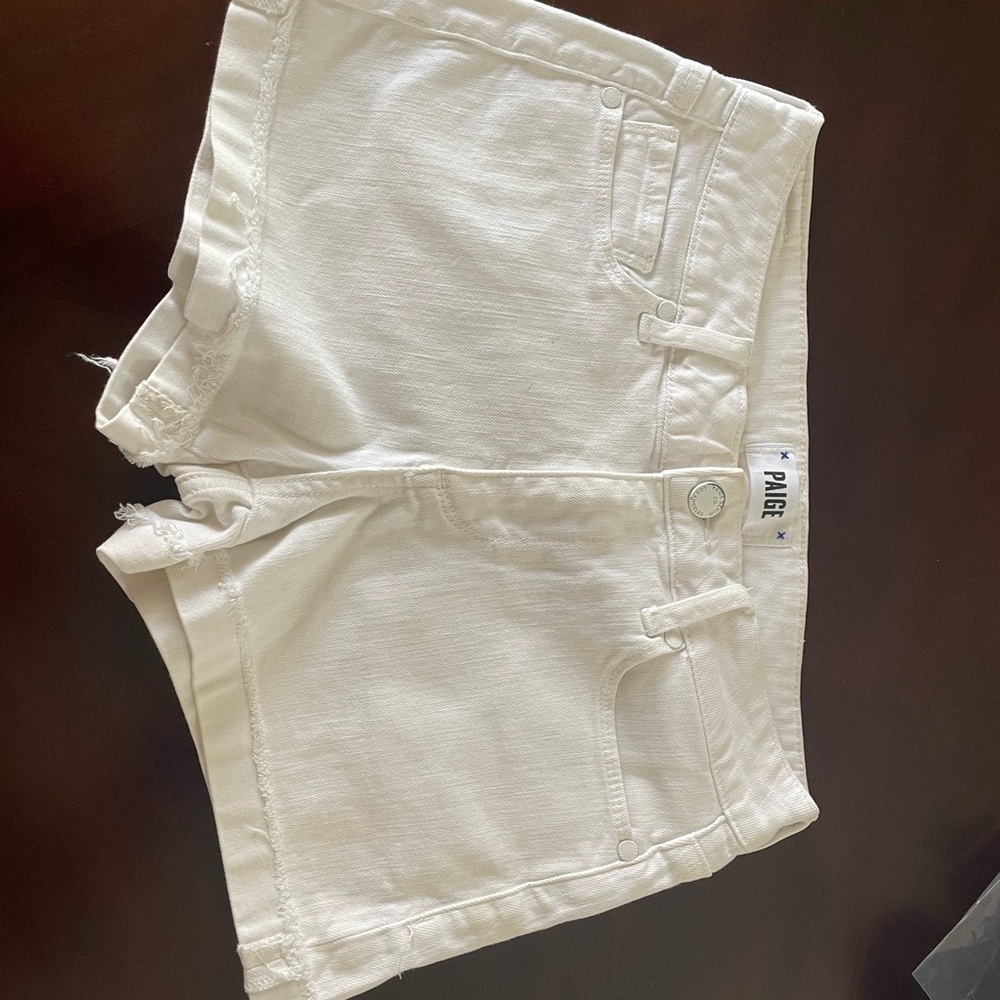 PAIGE Women's Crisp White Jean Shorts
